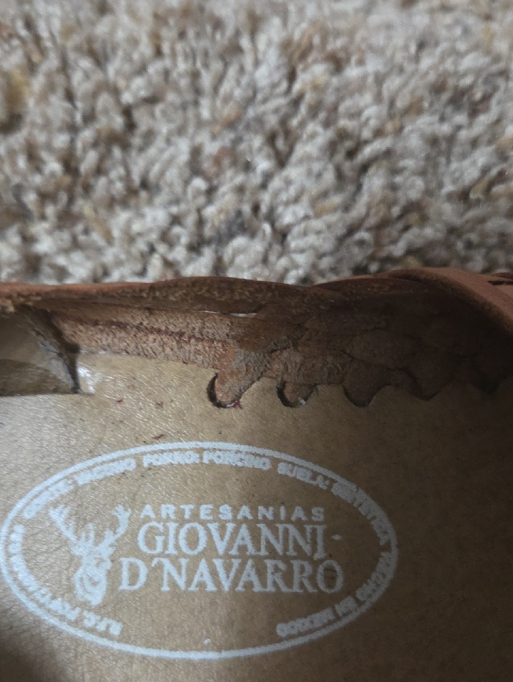 Giovanni D'Navarro Tan Woven Leather Huarache Flats - Picture 2 of 3